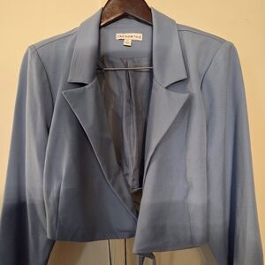 And Now This Women's Blue Cropped Blazer Jacket 1X